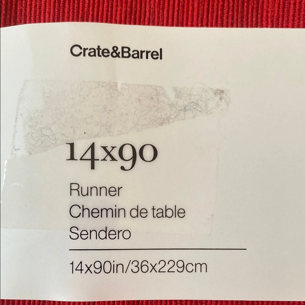 Crate & Barrel Red Table Runner